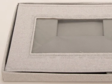 beige fabric storage boxes