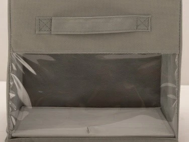 grey fabric toy box 