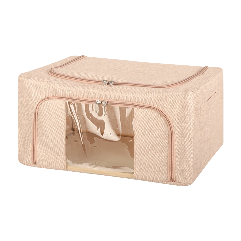 linen covered storage boxes