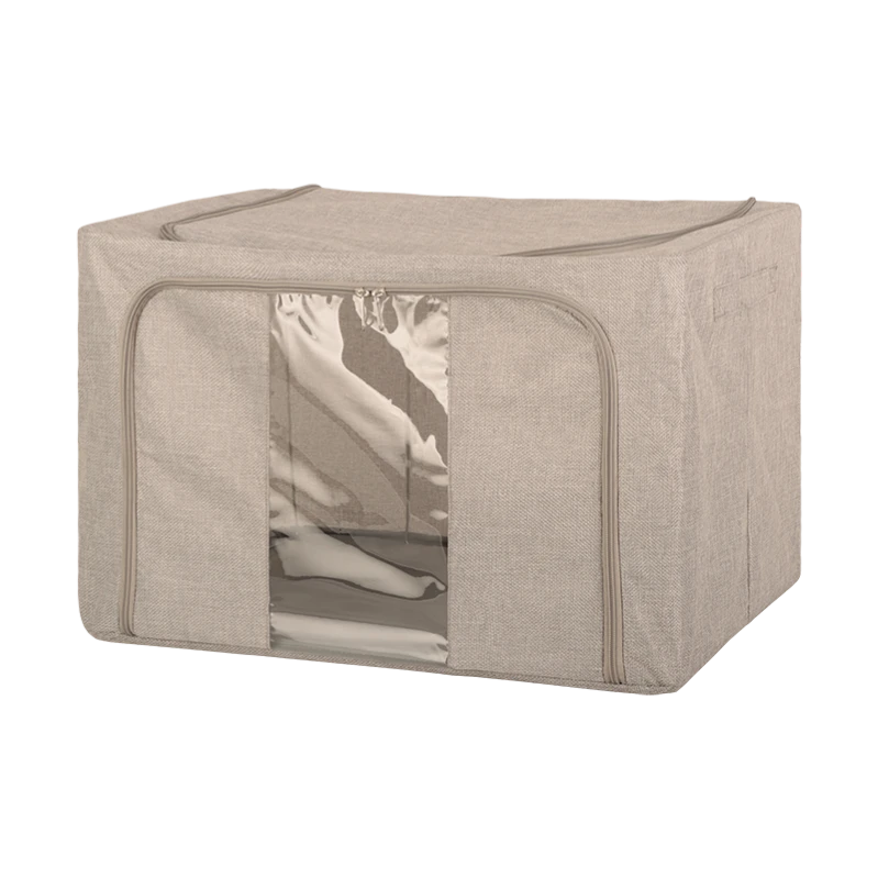 grey linen storage boxes